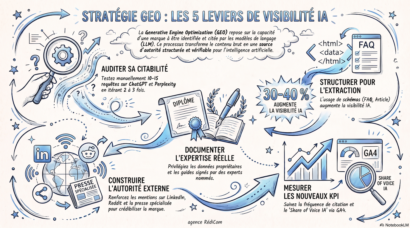 Strateegie GEO et visibilité IA